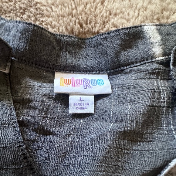 Lularoe coastal coverup in gray and white L - Picture 4 of 4